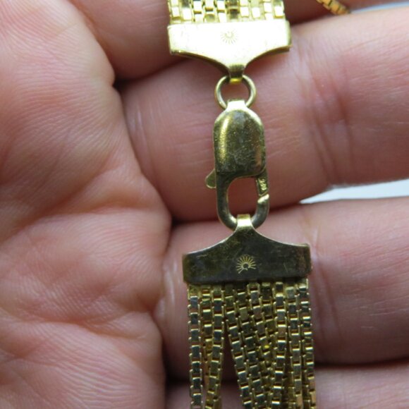 14k Gold *925 Sterling Silver Multi Box Chain Necklace - Picture 5 of 6